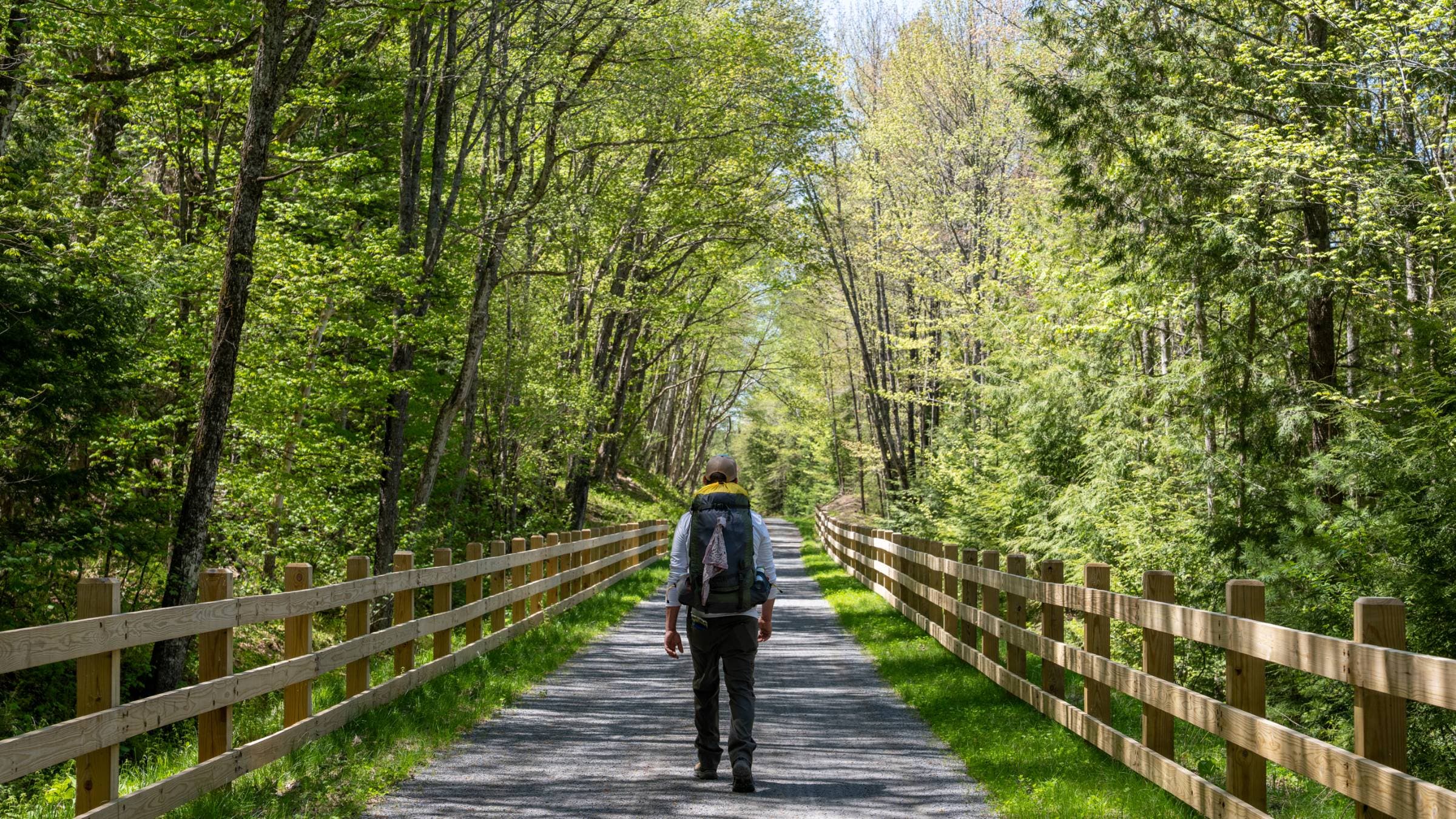 No crowds on the Adirondack Rail Trail